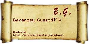 Barancsy Gusztáv névjegykártya